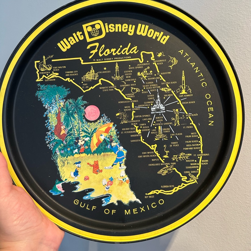Vintage metal Disney world Florida tray